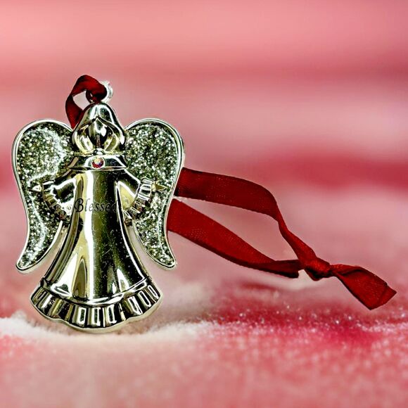 Harvey Lewis Angel Ornament silvertone 2 inches - Picture 1 of 5